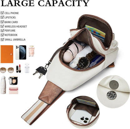 Sling Bag Crossbody Bags for Women Small Cross Body Bag Fanny Packs Chest Sling Purse for Daily Travel Leisure Sport