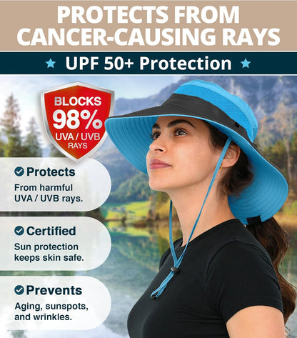 GearTOP Safari Sun Hat for Men and Sun Hats for Women UV Protection UPF 50+ Hiking, Gardening, Fishing
