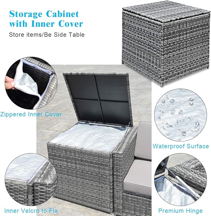 Tangkula 8 Pieces Wicker Patio Furniture Set