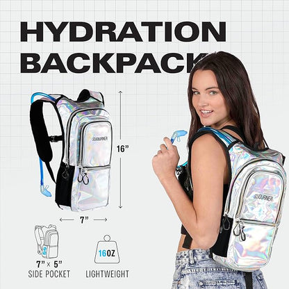 Sojourner Hydration Pack, Hydration Backpack - Water Backpack with 2l Hydration Bladder, Festival Essential - Rave Hydration Pack Hydropack Hydro for Hiking, Running, Biking, Festival Gear