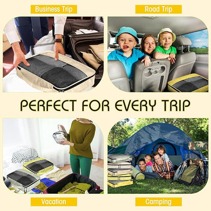 5 Pcs Packing Cubes for Suitcase Large Travel Cubes Carry on Luggage Organizer Bags for Clothes Accessories(L,Yellow)