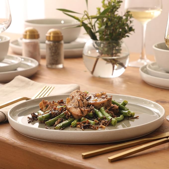 Gibson Elite Tahoe Sunset 12-Piece Reactive Stoneware Dinnerware Set – Matte