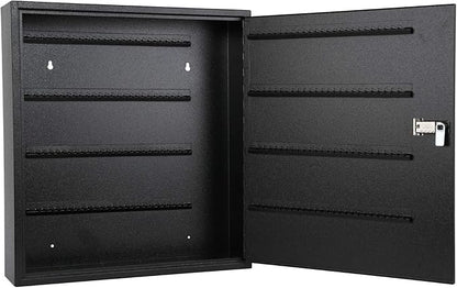 KYODOLED Key Cabinet Lock Box with Code, Wall Mount Key Storage Box with Combination Lock, Hooks & Labels, (Black, 200 Key)