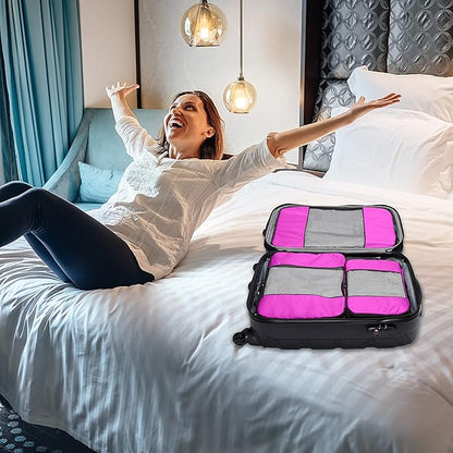 TravelWise Luggage Packing Organization Cubes 5 Pack, Pink, 1 Small, 2 Medium, 2 Large