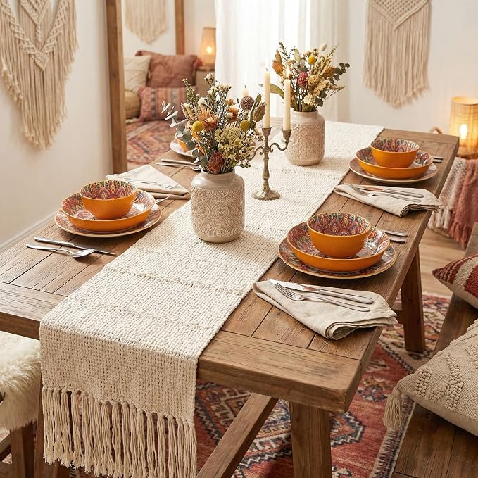 YA JU Mandala Dinnerware Sets Serves 4, Buffet Dinnerware, Boho Plates and