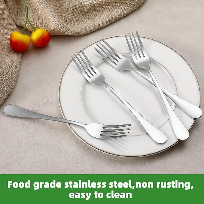 8 Piece Dinner Forks Set, Food-Grade Stainless Steel Forks Silverware, Cutlery