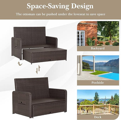 Tangkula Patio Rattan Daybed