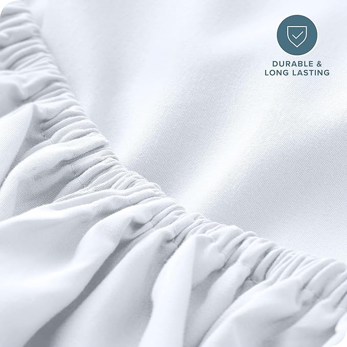 Bare Home Fitted Bottom Sheet Full Size - Premium 1800 Microfiber - Ultra-Soft Hotel Luxury - Deep Pocket - Durable and Long Lasting (Full, White)