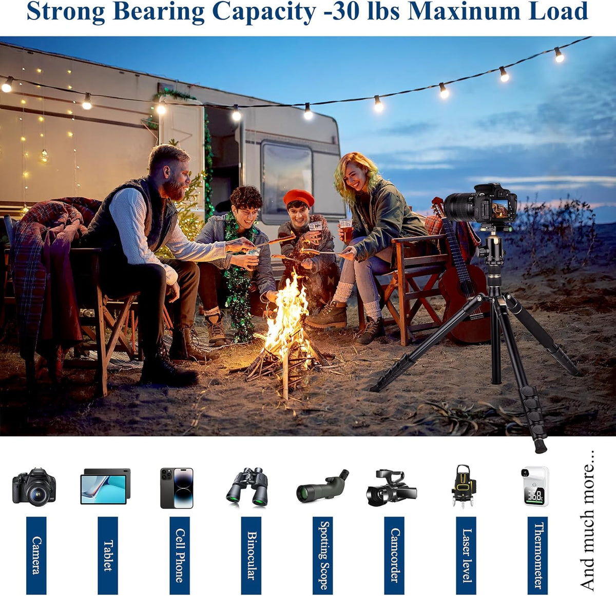 77" Aluminum Camera Tripods & Monopods, Victiv Compact Travel Tripod for Camera DSLR, Spotting Scope,Telescope, Binoculars, Porfessional Heavy Duty Camera Tripod Stand for Photography Video Recording