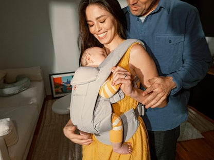 Ergobaby Omni Deluxe Baby Carrier Newborn to Toddler - Breathable Baby Carriers for Summer - All-Position Carrier with Enhanced Lumbar Support & Airflow (7-45 Pounds), Cotton, Camel