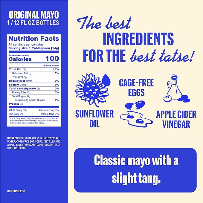 Ayoh Foods, Sando Sauce, Sandwich Sauce, (1-12 Ounce Bottle) - Creamy & Flavorful, Perfect for Sandwiches, Wraps & Dips, Created by Molly Baz (Original Mayo)