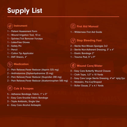 Adventure Medical Kits Sportsman Series Medical Kit - 200 - First Aid Kit for Camping, Hiking, Hunting & More - For 4 People for 4 Days - Includes Bandages, Medicine, Guide Book & More