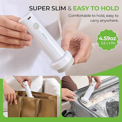 Vacuum Storage Bags for Travel - 12 Pack Compression Packing with Wireless Electric Pump for Luggage Vacuum Seal Bags for Clothes Suitcase Space Saver Organizer 4 XSmall/4 Small/4 Medium
