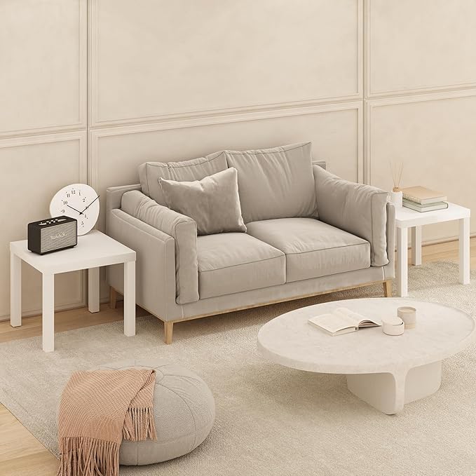 Furinno Classic Coffee Table Set of 2, Square Modern Coffee Table