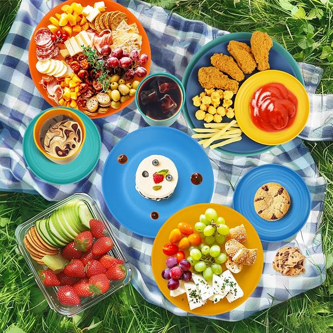 40Pack plates and bowls sets for kids