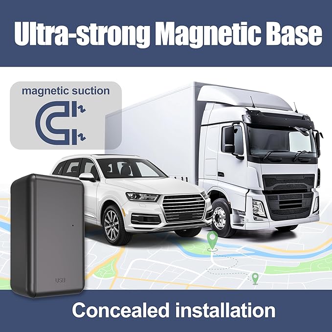 G05A GPS Tracker for Vehicle No Monthly Fees, SIM Card Included, Real-Time Tracking, Global Coverage, Geo-Fencing, Strong Magnetic Attachment, Long Battery Life