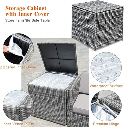 Tangkula 8 Pieces Wicker Patio Furniture Set