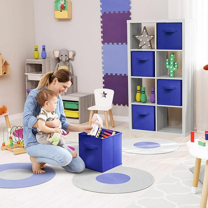 Sorbus Fabric Storage Cubes - 8 Foldable Storage Bins for Organizing Pantry, Cubbies, Toy Box - Clothes Storage & Closet Organizer - 11 Inch Collapsible Cube Baskets for Shelves with Handle