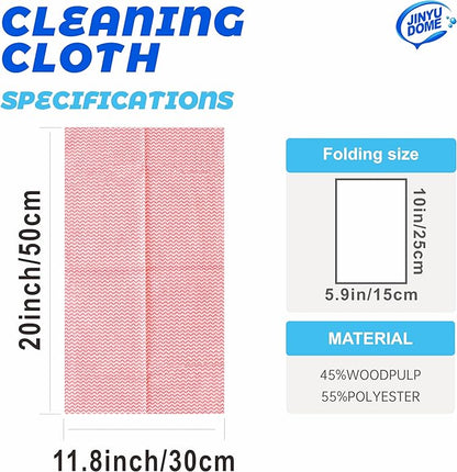Handi Wipes Reusable Cloths, Red Disposable Kitchen Cleaning Towel Roll, Heavy Duty J Cloth,50 Count