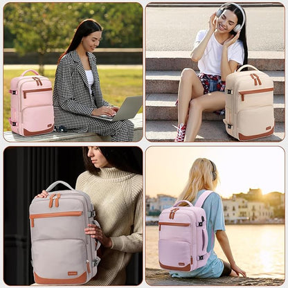 40L Travel Backpack with USB Charging Port, Water-Resistant Carry On Backpack for Men Women, Business Laptop Backpack for Trips & Commutes, Fits 15.6/17.3 Inch Laptop