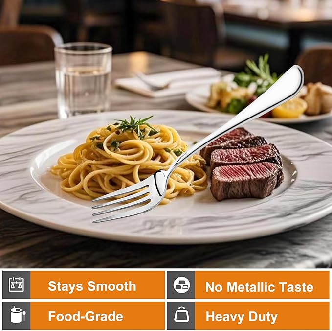 24 Pieces Dinner Forks Set,8" Forks,Food Grade Stainless Steel Dinner Forks,Fine Fork Set for Home,Kitchen,Restaurant,Mirror Polished and Dishwasher Safe