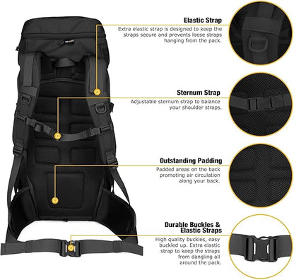 Mardingtop 50L Hiking Backpack,Backpacking Backpack with Rain Cover for Hiking,Backpacking,Rucking,Camping,Survival