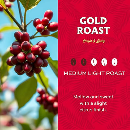 Lion Coffee Gold Roast Coffee Pods - Single-Serve Pods - Smooth Medium Roast - Arabica Coffee - Compatible with Single-Serve Brewing Systems - 12 Count Box