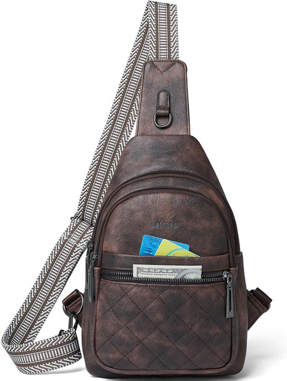 Sling Bag For Women Fanny Pack Crossbody Travel Shoulder Belt Bags Tote Backpack Purse Faux Leather