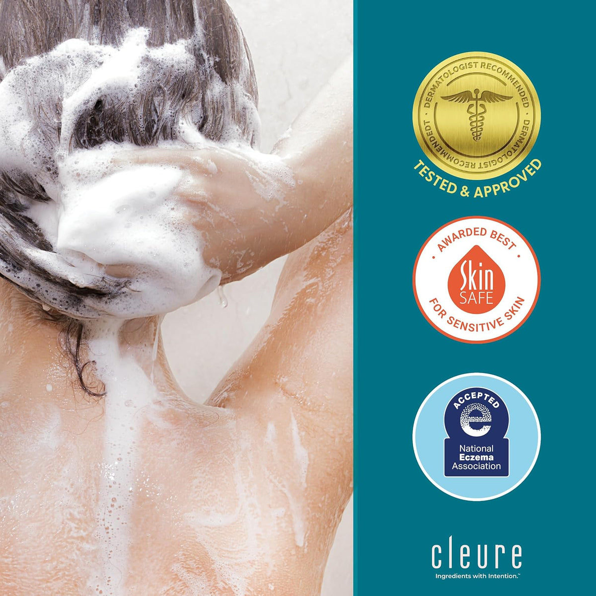 Cleure Hypoallergenic Volumizing Shampoo for Sensitive Skin - Fragrance Free, SLS Free & Paraben Free (12 oz, Pack of 2)