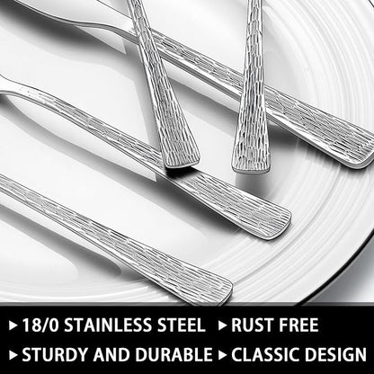 49-Piece Silverware Set with Organizer, Food-Grade Stainless Steel Flatware