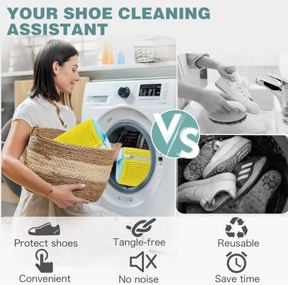 Shoe Washing Machine Bag,Laundry Shoe Bag for Washer and Dryer,Reusable Shoe Cleaning Bag for Sneakers,Tennis Shoes,With Self-locking Zipper, Microfiber Inside,Include Shoes Storage Bag