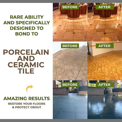 CoverTec GlazeGuard Matte Ceramic And Porcelain Tile And Grout Sealer, Flat Finish (2 Part A+B=36oz Kit)