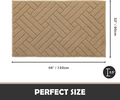 Door Mat Indoor Doormat, Brown Entryway Rug Door Mats Non-Slip Rubber Backing,Heavy Duty Low-Profile Entrance Rugs, Absorbent Resist Dirt Doormats Floor Door mat for Entryway,32"x48"