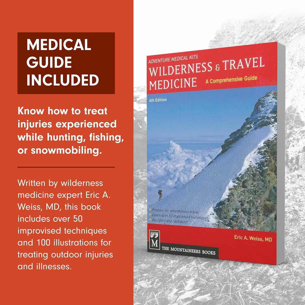 Adventure Medical Kits Sportsman Series Medical Kit - 200 - First Aid Kit for Camping, Hiking, Hunting & More - For 4 People for 4 Days - Includes Bandages, Medicine, Guide Book & More