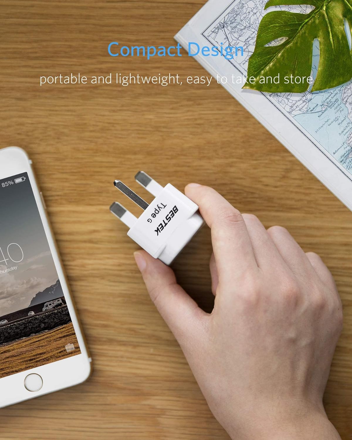 BESTEK UK Travel Plug Adapter Set, Grounded Universal Power Plug Adapter for USA to Type G Countries, UK, Ireland, Hong Kong and More-3 Packs