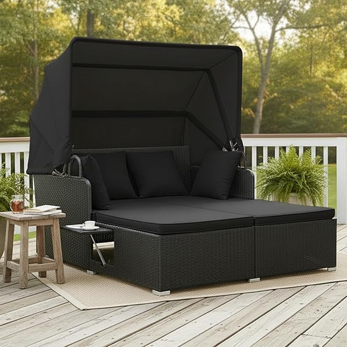 Tangkula Patio Rattan Daybed