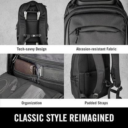 Kenneth Cole REACTION Abrasion-Resistant Parker Laptop Backpack, Black