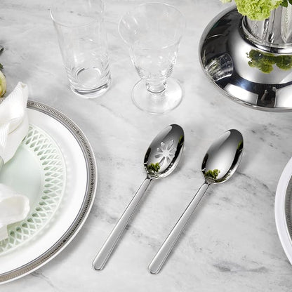Premium Aline 4-Piece 9-Inch Serving Spoon Set | 18/10 Stainless Steel Serving