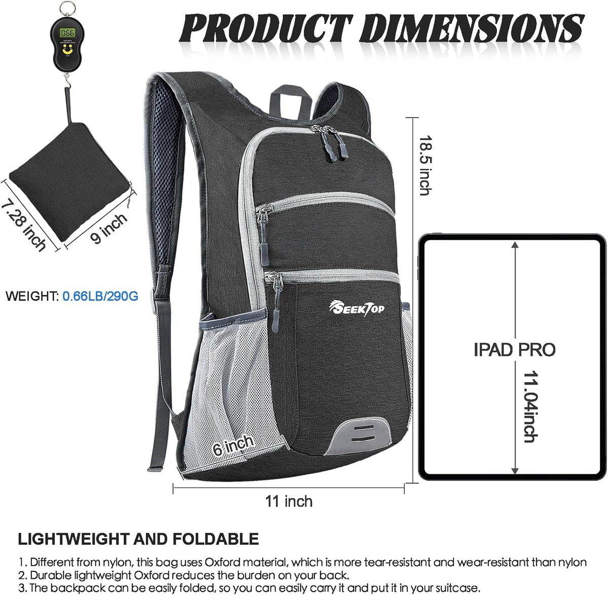 Seektop 20L Hiking Backpack Ultra Lightweight Waterproof Travel Backpack Packable Small Outdoor Bag Foldable Day Pack for Women Men