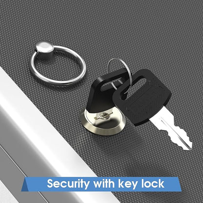 24 Slots Lock Box for Keys Wall Mount, Locking Key Cabinet, Key Storage Box with Key Hooks & Tags & Lables, 8.45" x 2.55" x 13" (Black-Key Lock, 24 Keys)