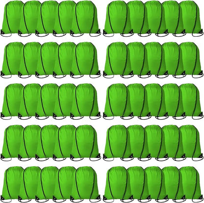 60 Pieces Drawstring Backpack Bags Sports Sackpack Bulk Cinch Gym Bag for Women Men Outdoor Sports Backpack for St. Patrick's Day Gift (Green)