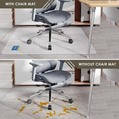 Azadx Heavy Duty Office Chair Mat for Carpet 51" x 63" Hard Material Chair Mat for Carpeted Floor Slip Resistant Carpet Protector for Home Office Easy Glide Desk Floor Mat for Office Chair on Carpets