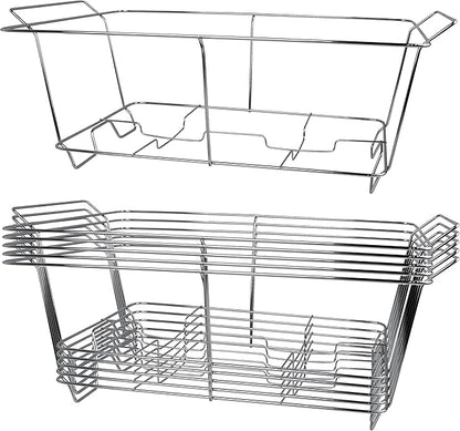 COMFICOVE 6 Pack Chafing Wire Rack Buffet Stand Chrome Frame for Events, Parties, Wedding, & Birthday Party Catering, Full Size Chafing Stand for Dish Serving Trays, Food Warmer Catering Supplies