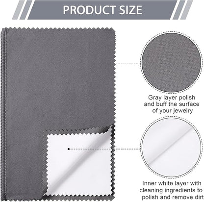 Breling 20 Pcs Silver Jewelry Polishing Cloths 6 x 8 inches Jewelry Cleaning Cloth Sterling Polish Cloths for Jewelry
