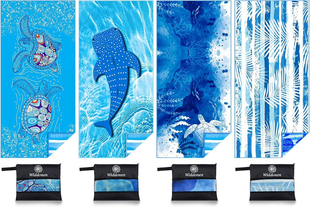 Lightweight Thin Microfiber Beach Towel Sand Free Quick Dry Absorbent Compact Soft Pool Swim Travel Towels Extra Large Oversized Beach Accessories Packable Essentials Stuff Gifts for Adult