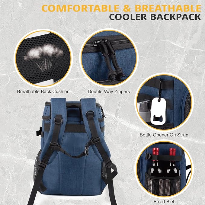 Tactical Backpack Cooler, 25L Cooler Backpack Insulated Leak-Proof, Heavy Duty Large Lunch Backpack, Waterproof Ice Chest Backpack for Men Women Adults Work Daytrip Camping Beach Hiking Accessories