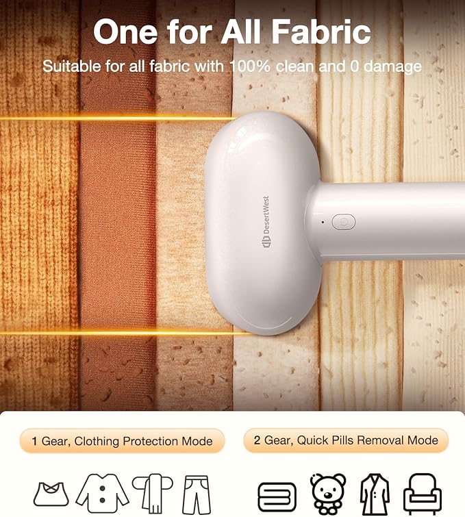 DesertWest Fabric Shaver, 2000mah Rechargable Lint Remover, Lint Shavers to Remove Pilling, Sweater Shaver, Large Electric Shaver for Clothes Couch Furniture