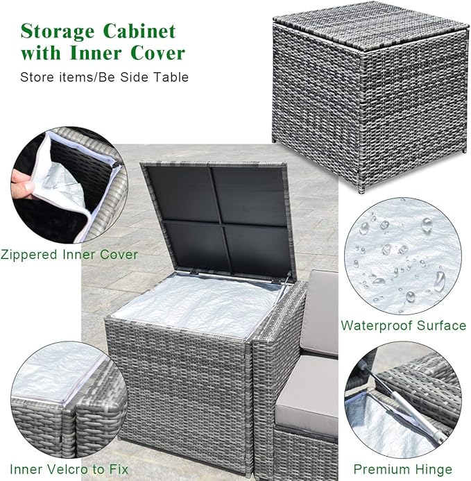 Tangkula 8 Pieces Wicker Patio Furniture Set