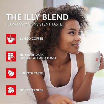 illy Aluminum Espresso Capsules - Compatible with Nespresso Machines - Intenso Lungo Roast Coffee - Bold & Full of Flavor-Notes of Cocoa and Dried Fruit-Single Serve Capsules - 10 Count (Pack of 10)