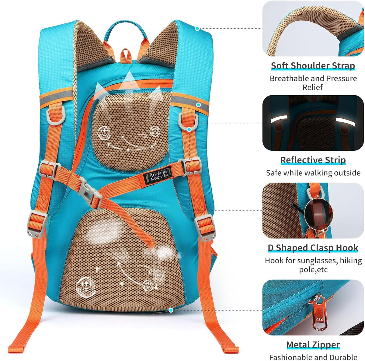 Small Hiking Backpack, 20L Lightweight Travel Backpacks For Men Women, Water Resistant Outdoor Day Pack, Ultralight Camping Daypack Backpacks, Durable Hiking Backpack Fit For Camping.(With Rain-cover)